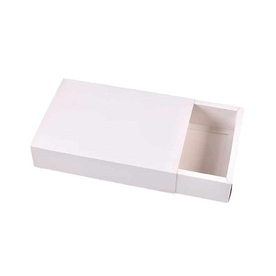 White Cardboard Drawer Gift Boxes, Pack of 25 - 28 x 17 x 8.5 cm