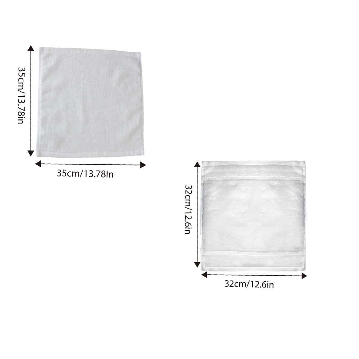 White Cotton Face Towels, Pack of 6 - 32 x 32 cm, Satin Border - view 3