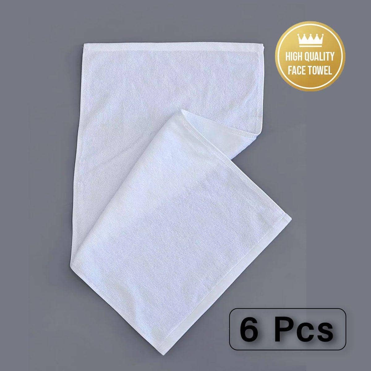 White Cotton Hotel Face Towels 80 x 40 cm, Pack of 6 - Pearl Satin, 180 g - view 2