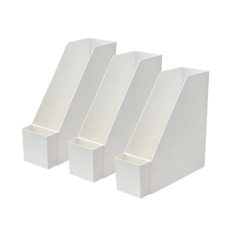 White Desk File Holder with Detachable Hanging Box - Set of 3