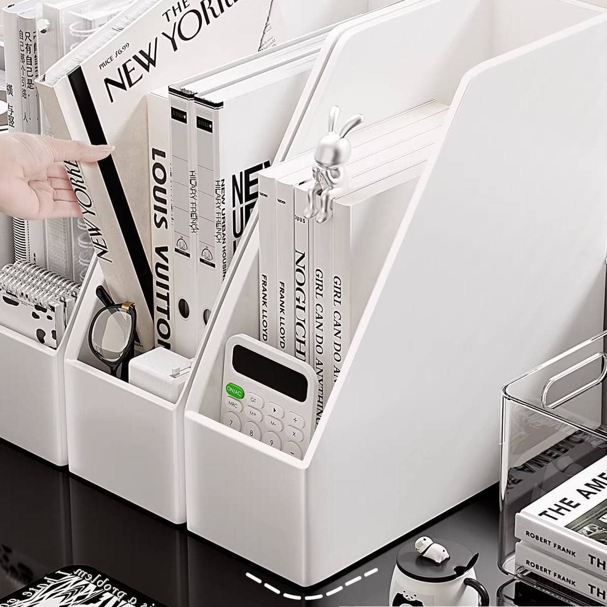 White Desk File Holder with Detachable Hanging Box - Single Set - view 4