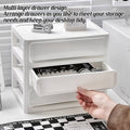 White Desktop Drawer Organiser - 4 Layers (26 x 19.5 x 29 cm) - view 5