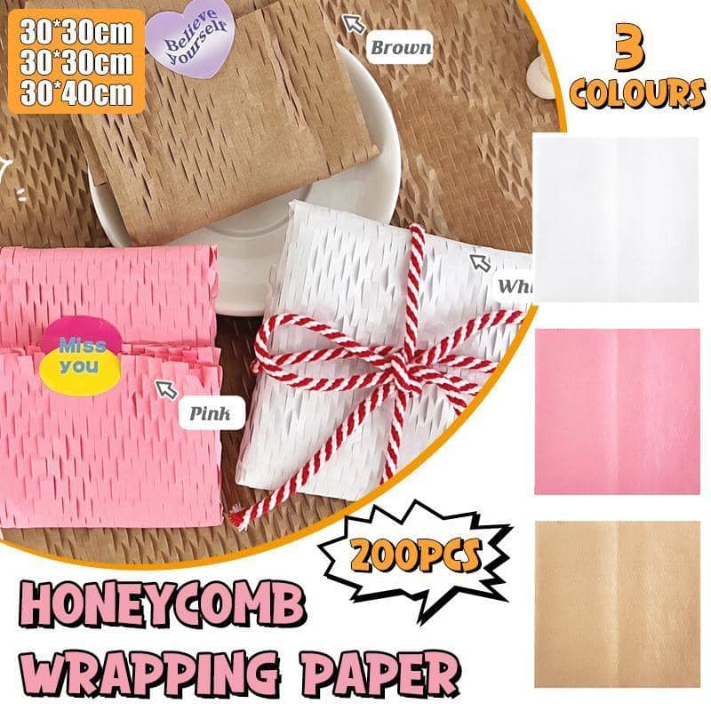 White Honeycomb Packing Paper Cushion Wrap for Protecting Fragile Items, Pack of 200 - view 2