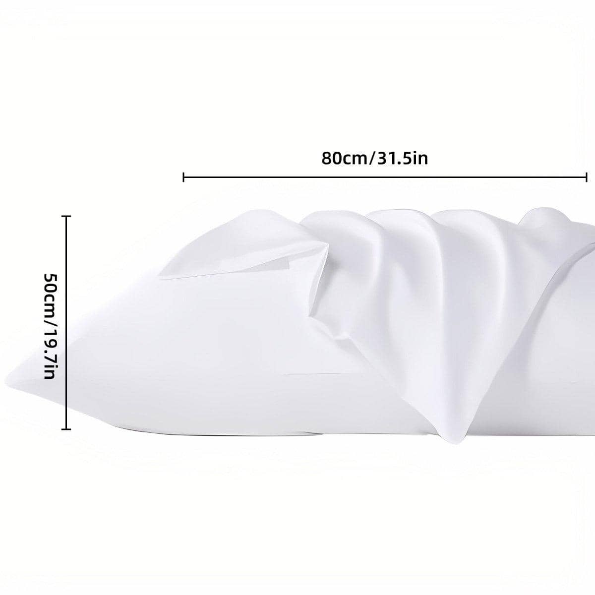 White Hotel Pillowcase 80 x 50 cm - Cotton Satin, 300 Thread Count (60s x 40s) - view 3