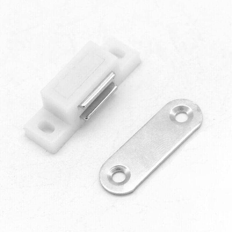 White Magnetic Door Catch for Cupboards, Cabinets and Wardrobes - Pack of 6
