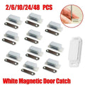 White Magnetic Door Catch for Cupboards, Cabinets and Wardrobes - Pack of 6 - view 2