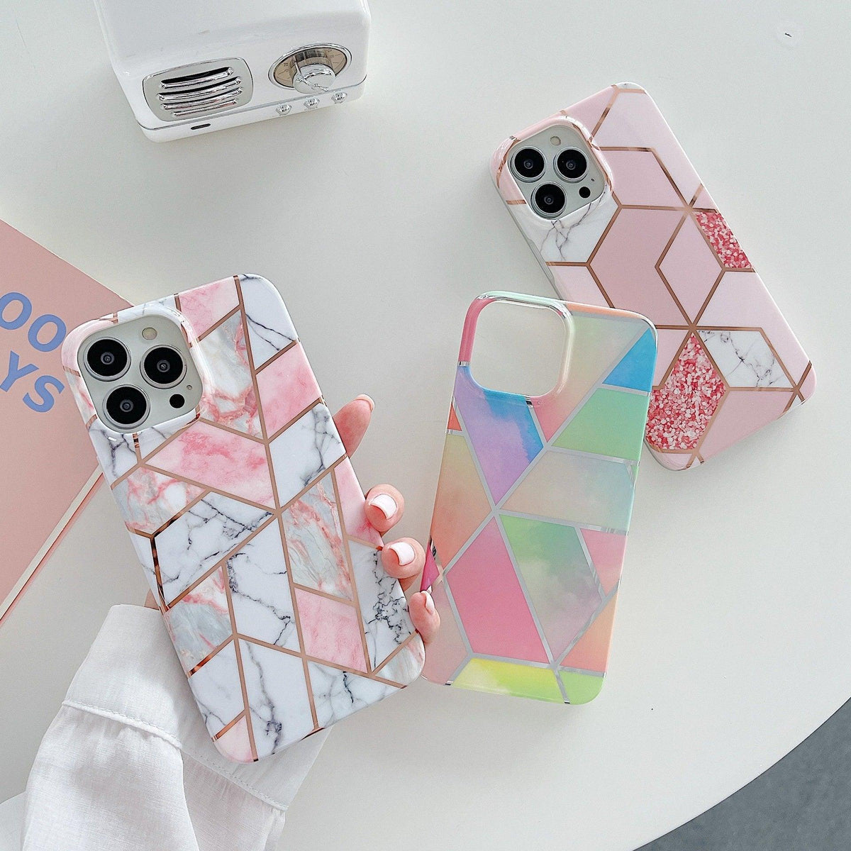 White Marble Shockproof Silicone Phone Case - For iPhone 12 - view 7