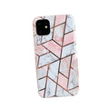 White Marble Shockproof Silicone Phone Case - For iPhone 14 Plus