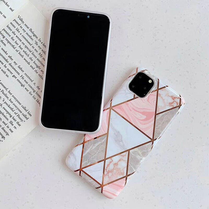 White Marble Shockproof Silicone Phone Case - For iPhone 14 Plus - view 3