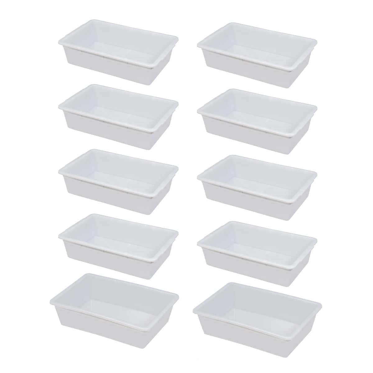 White Plastic Kitchen Storage Organiser Bins, Pack of 10 - Fridge and Pantry - view 2