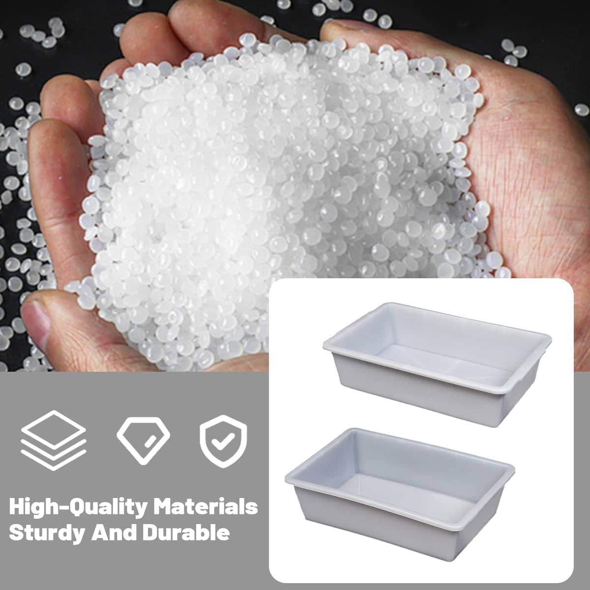 White Plastic Kitchen Storage Organiser Bins, Pack of 10 - Fridge and Pantry - view 5