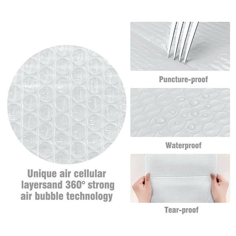 White Poly Bubble Mailers - 19 x 27 cm, 25 Pack - view 4
