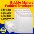 White Poly Bubble Mailers - 20 x 30 cm Plus 4 cm, 25 Pack - view 2