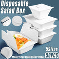 White Pulp Salad Boxes with Lid, Pack of 50 - 1050 ml - view 2