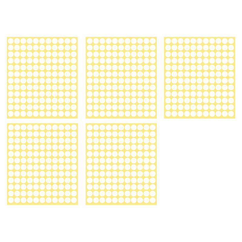White Round Dot Stickers - 13mm, 132 Dots, 5 Sheets