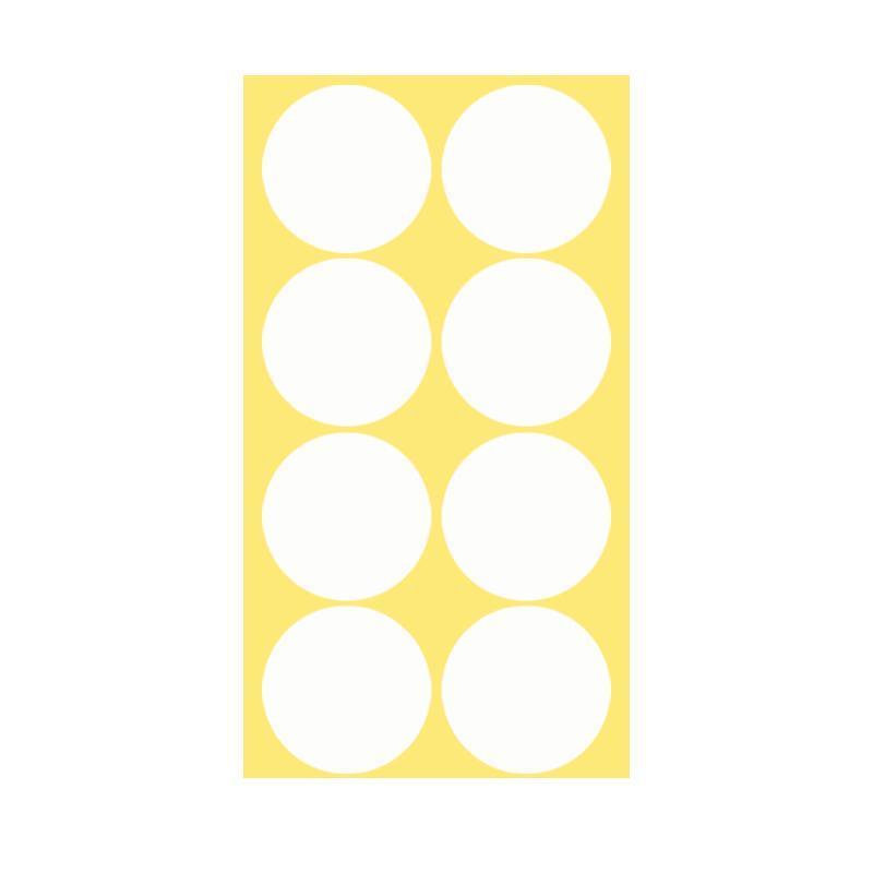 White Round Dot Stickers - 50mm, 8 Dots, 1 Sheet