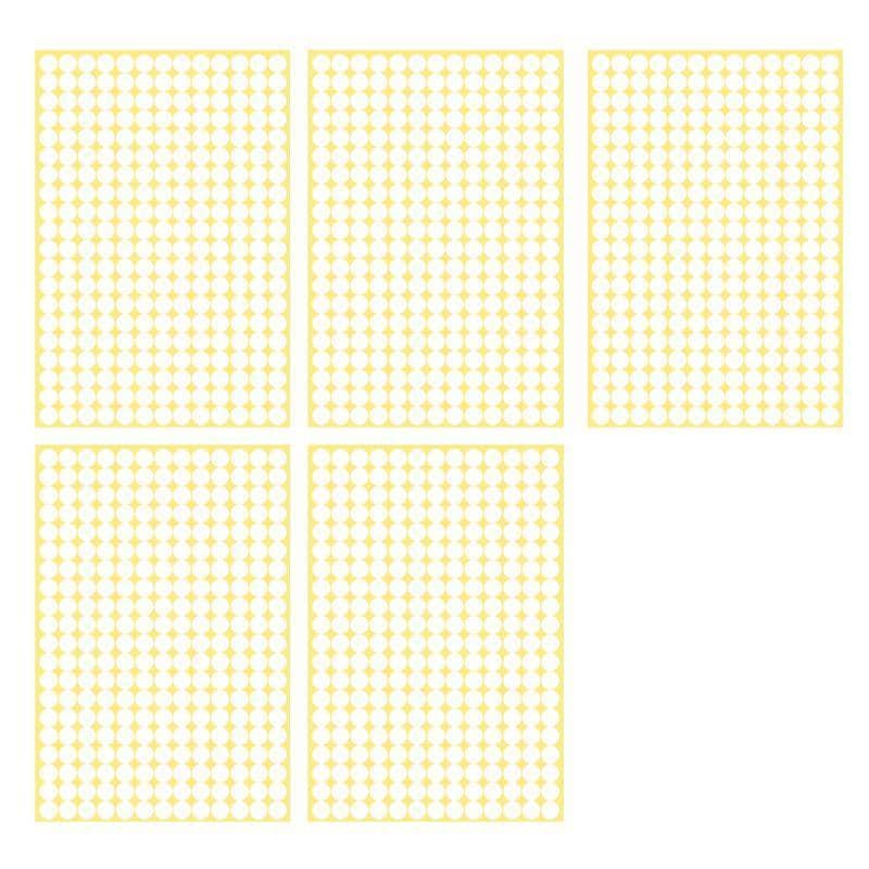 White Round Dot Stickers - 8mm, 260 Dots, 5 Sheets