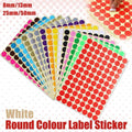 White Round Dot Stickers - 8mm, 260 Dots, 5 Sheets - view 2