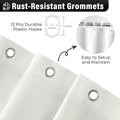 White Ruffled Shower Curtain, Waterproof and Mildew Resistant with 12 Hooks - 200 x 200 cm - view 4