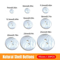 White Shell Shirt Buttons, Pack of 20 - 15 mm - view 2