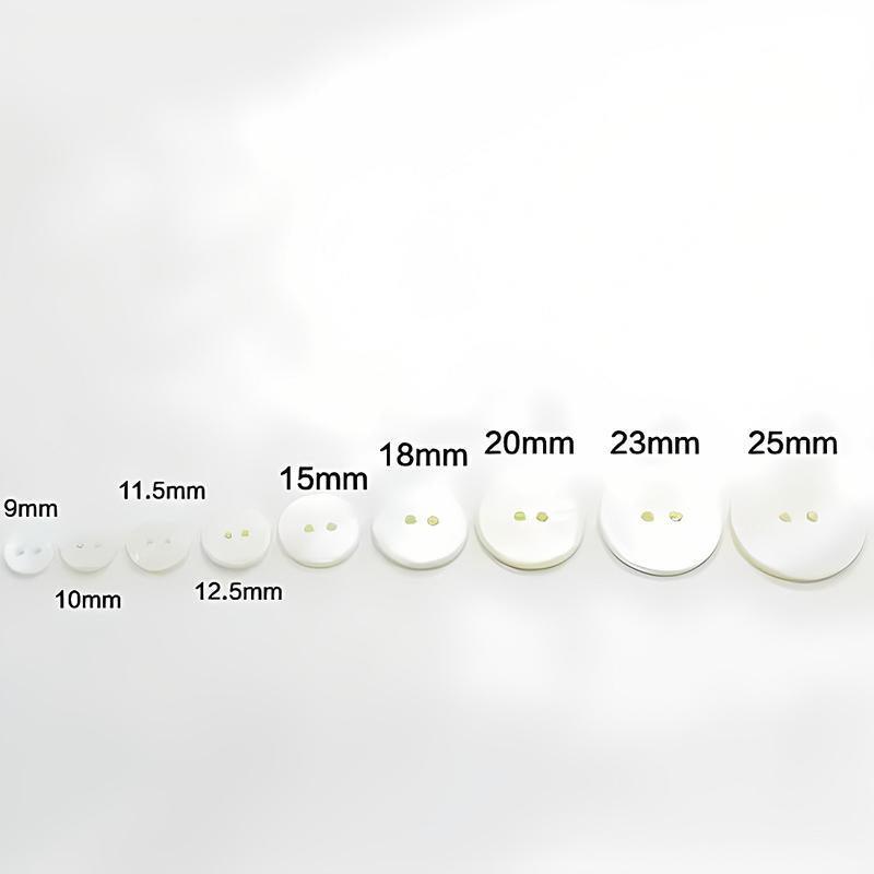 White Shell Shirt Buttons, Pack of 20 - 15 mm - view 4