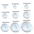 White Shell Shirt Buttons, Pack of 20 - 15 mm - view 5