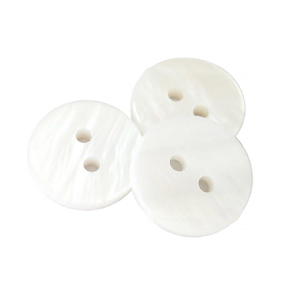 White Shell Shirt Buttons, Pack of 20 - 20 mm - view 3