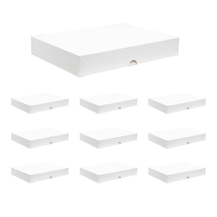 White Shirt Packaging Boxes 350g Cardboard - 11 x 8.5 x 1.5 Inch (27.9 x 21.6 x 3.8 cm), Pack of 25
