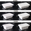 White Square Disposable Lunch Boxes, Pack of 50 - 650 ml, Clear PP Lid - view 4