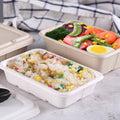 White Square Disposable Lunch Boxes, Pack of 50 - 750 ml, Clear PP Lid - view 3