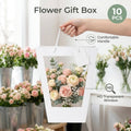 White Window Flower Gift Bags, Pack of 10 - Large, 17 x 17 x 36 cm - view 2