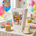White Window Flower Gift Bags, Pack of 10 - Large, 17 x 17 x 36 cm - view 5