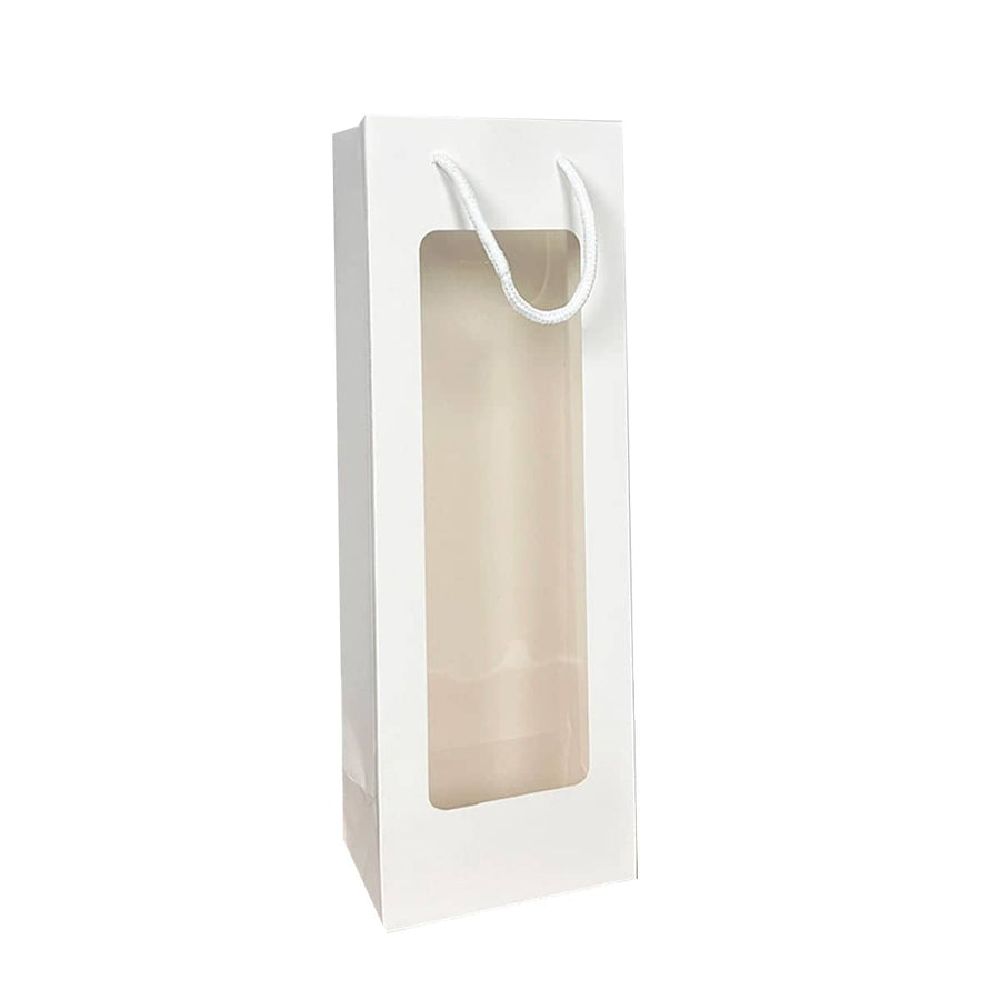 White Wine Gift Bags with Clear Window and Drawstring, 30 Pack