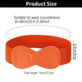 Wide Elastic Waist Belt for Women with Faux Leather Buckle - Camel - view 4