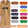 Wide Elastic Waist Belt for Women with Faux Leather Buckle - Green - view 2