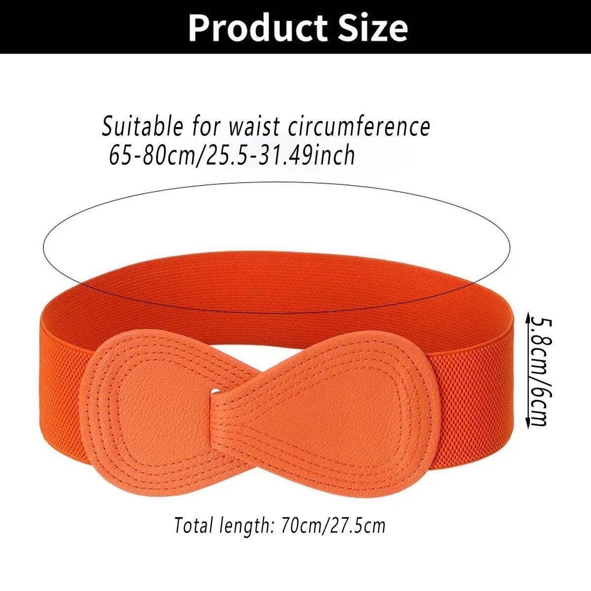 Wide Elastic Waist Belt for Women with Faux Leather Buckle - Green - view 4
