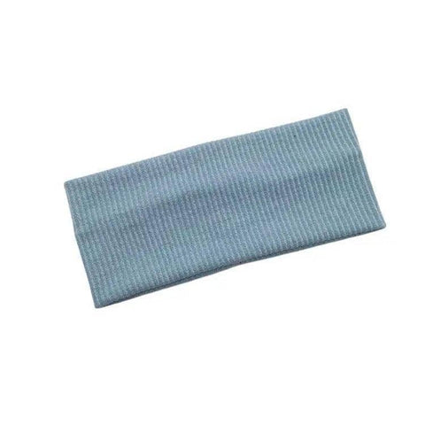 Wide Knitted Turban Headband for Women, Elastic Hair Band - Dusty Blue