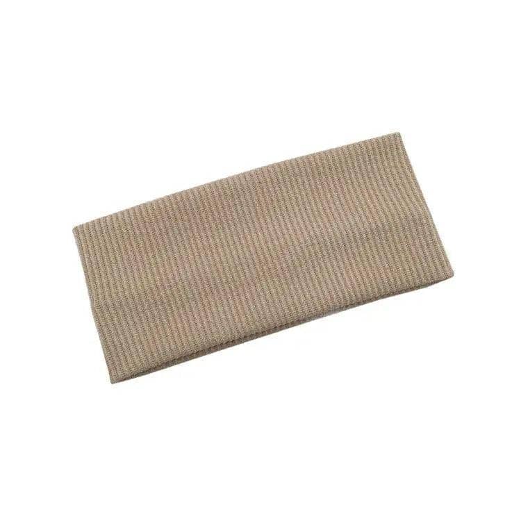 Wide Knitted Turban Headband for Women, Elastic Hair Band - Khaki