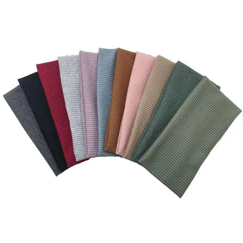 Wide Knitted Turban Headband for Women, Elastic Hair Band - Khaki - view 3