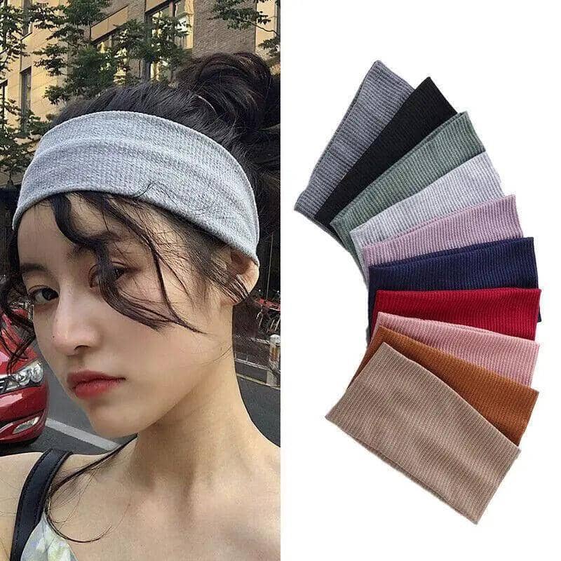 Wide Knitted Turban Headband for Women, Elastic Hair Band - Khaki - view 4