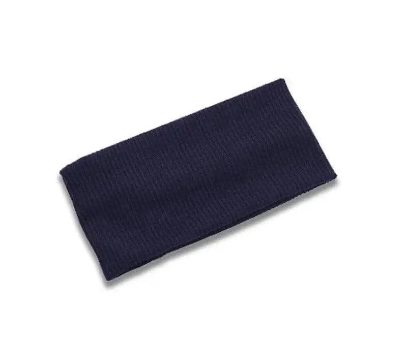 Wide Knitted Turban Headband for Women, Elastic Hair Band - Navy