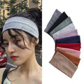 Wide Knitted Turban Headband for Women, Elastic Hair Band - Navy - view 4