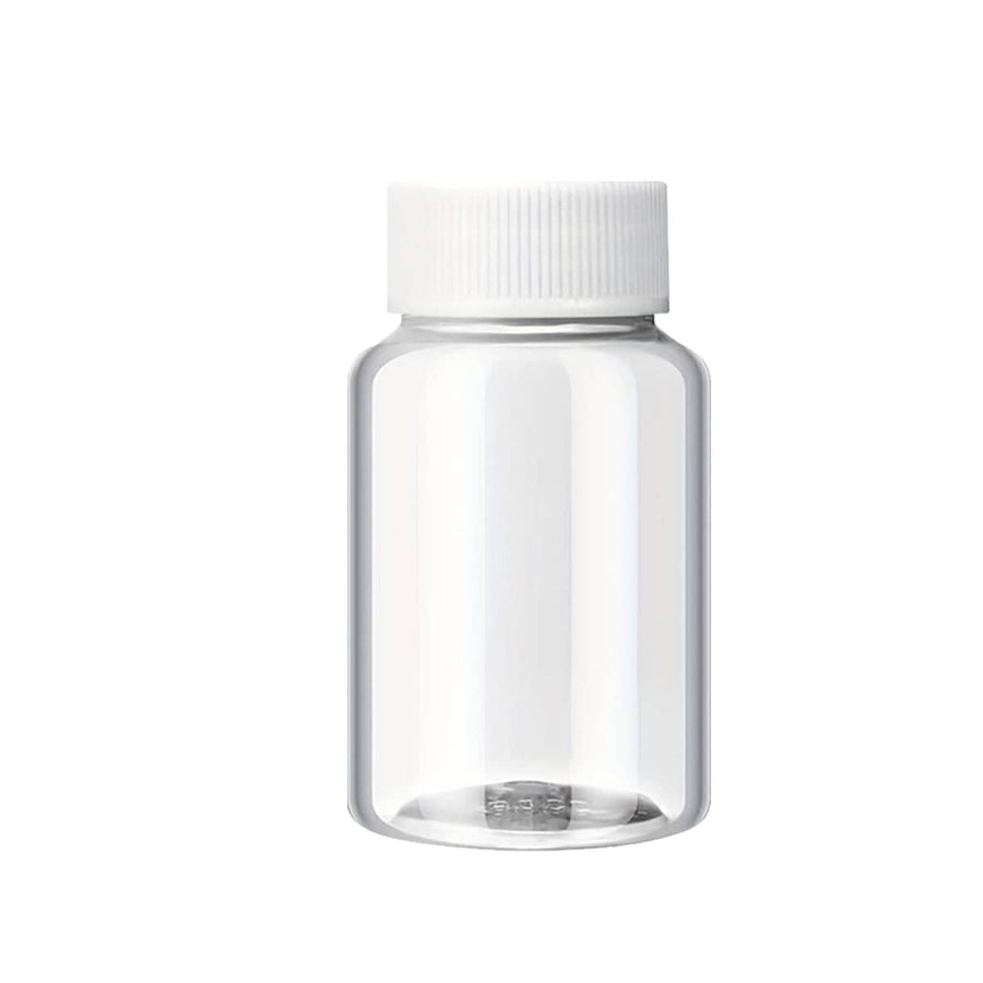 Wide Mouth Clear Plastic Storage Bottles with Lid - 100ml, Pack of 100