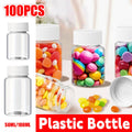 Wide Mouth Clear Plastic Storage Bottles with Lid - 100ml, Pack of 100 - view 2