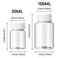 Wide Mouth Clear Plastic Storage Bottles with Lid - 100ml, Pack of 100 - view 4