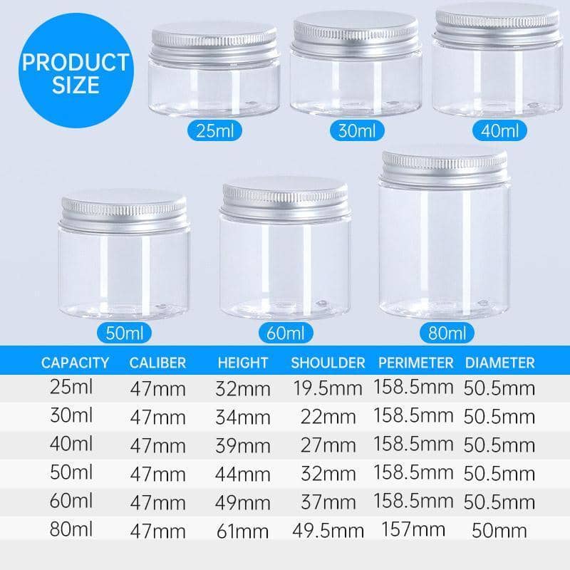 Wide Mouth Cream Jars with Silver Lids, Pack of 10 - 50ml - view 3