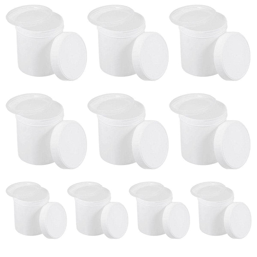 Wide Mouth Plastic Jars with Screw Lids, Pack of 10 - 1000 ml