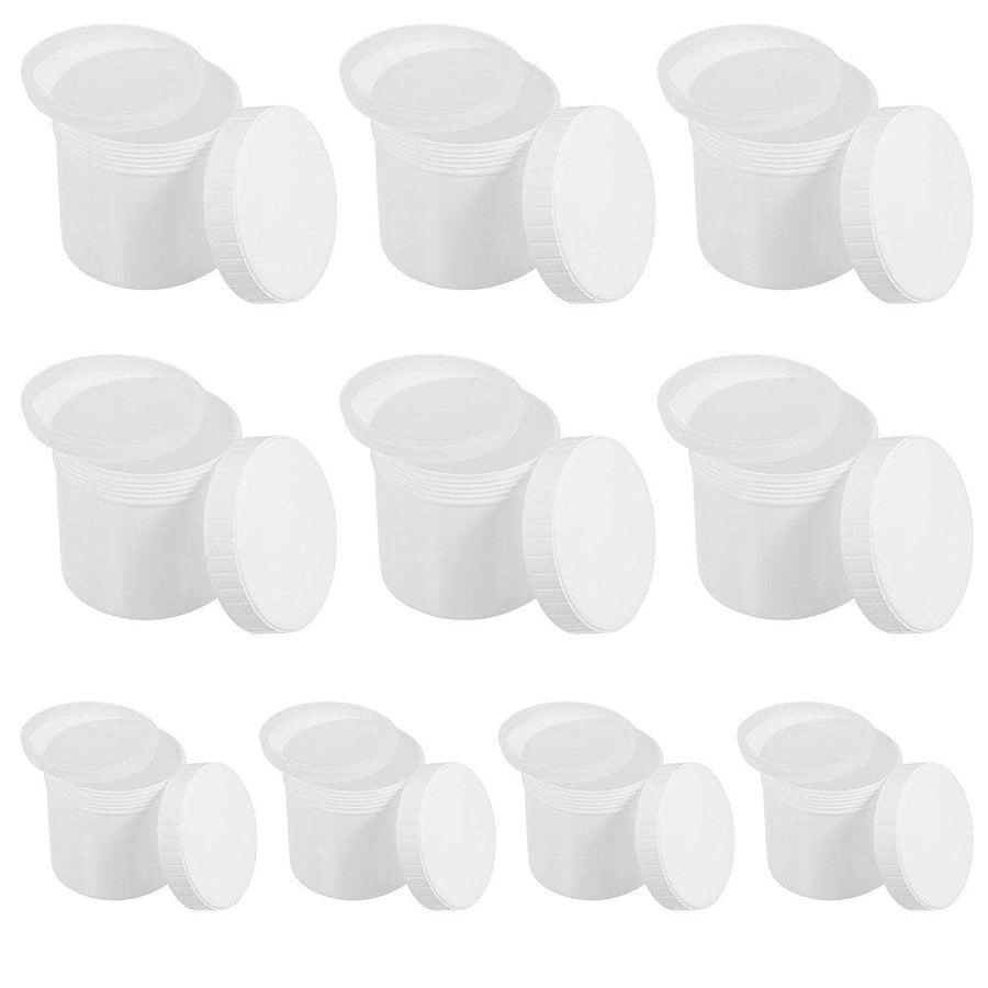 Wide Mouth Plastic Jars with Screw Lids, Pack of 10 - 500 ml