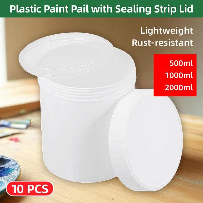 Wide Mouth Plastic Jars with Screw Lids, Pack of 10 - 500 ml - view 2