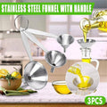 Wide Mouth Stainless Steel Canning Funnel Set with Filter, Pack of 3